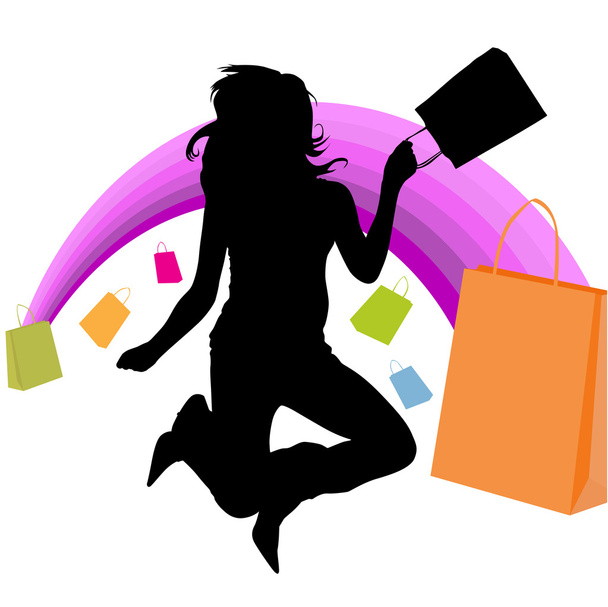 Shopping fille
 - Vecteur, image