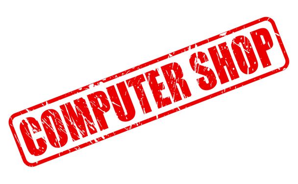 COMPUTER SHOP RED STAMP TEXT - Vetor, Imagem
