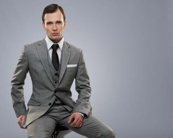 Man in grey suit - Photo, Image