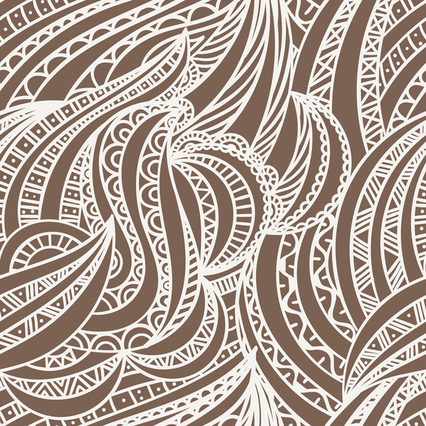 Vektor nahtlose handgezeichnete Muster von Konturblättern - Vektor, Bild