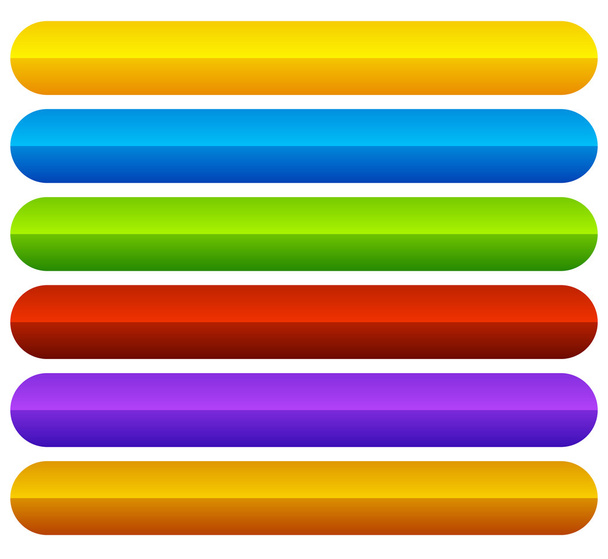 Horizontal, colorful  buttons set - Vector, Image