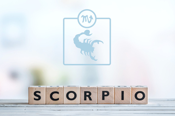Scorpio star sign on a table - Zdjęcie, obraz
