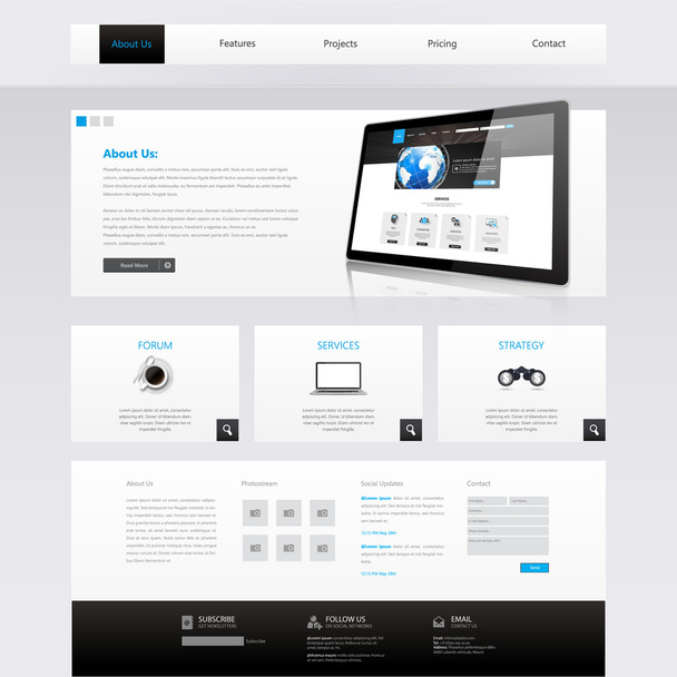 Modern Business Website Template Design - Vector, afbeelding