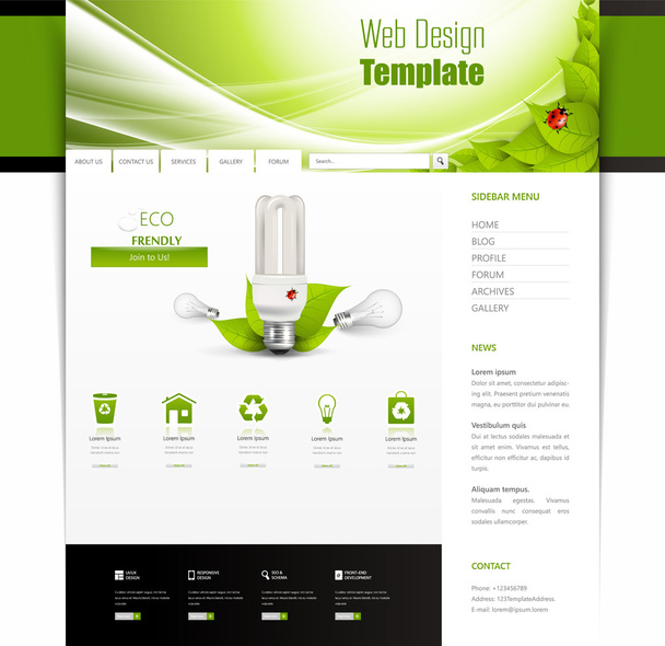 Modelo de site de página Eco Business
. - Vetor, Imagem