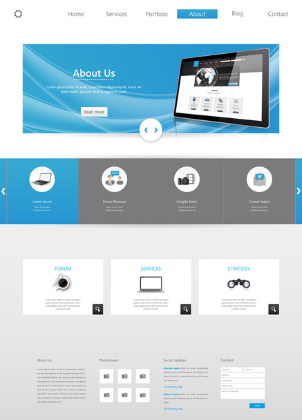 Σύγχρονη επιχειρηματική ιστοσελίδα πρότυπο σχεδιασμού - Διάνυσμα, εικόνα