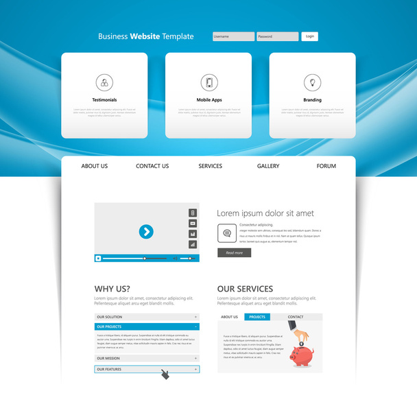 Moderne Business Website Template Design - Vector, afbeelding
