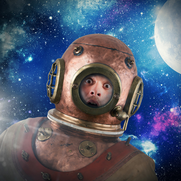 Αστροναύτης με vintage κοστούμι - Φωτογραφία, εικόνα