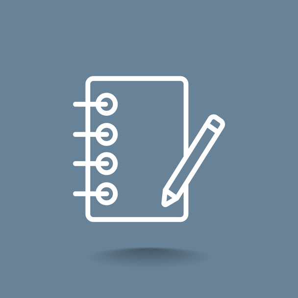 notebook with pen icon - Vector, Image