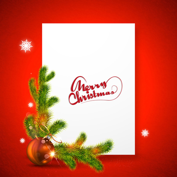 Χαρτί με decoratioan Χριστούγεννα και γράμματα - Διάνυσμα, εικόνα