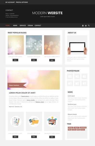 Πρότυπο σχεδίασης ιστοσελίδα σελίδα επιχειρήσεων - Διάνυσμα, εικόνα