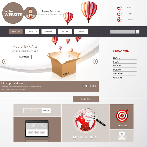 Business abstract website design template - Вектор, зображення