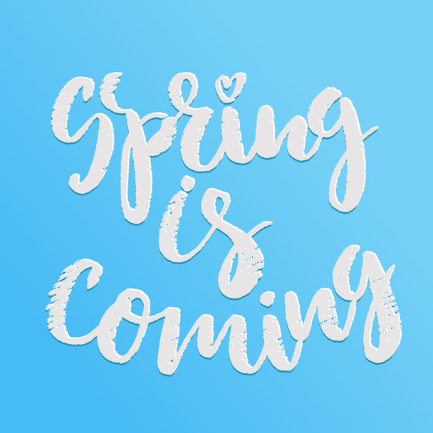 Handwritten lettering Spring is coming - Vektor, obrázek
