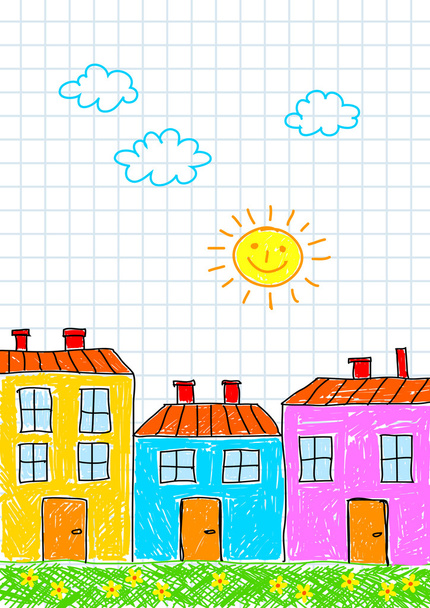 Drawing of buildings - Vector, Image