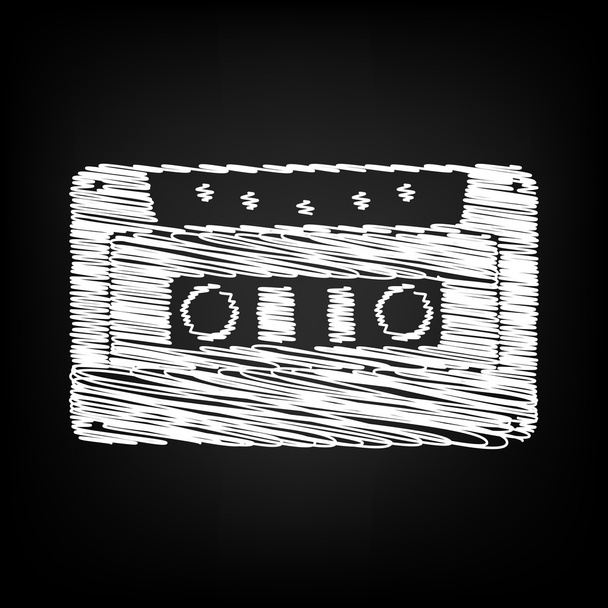 Cassette icon, audio tape sign - Vector, Image
