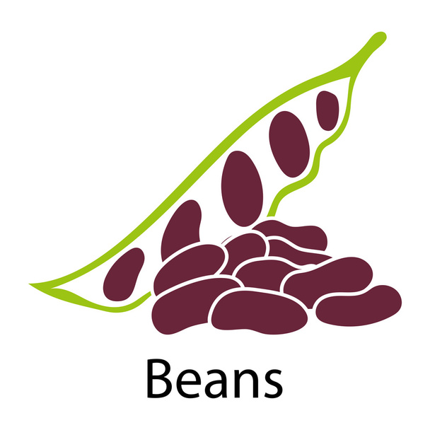 Beans icon on white - Vector, Image