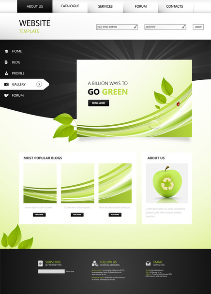 Eco Website Template - Вектор,изображение