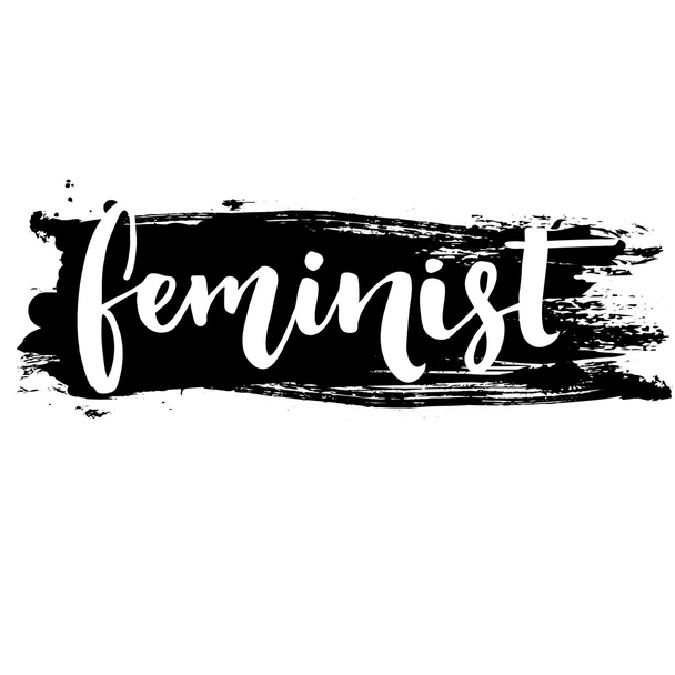 Feminist word, white inscription - Vektor, Bild