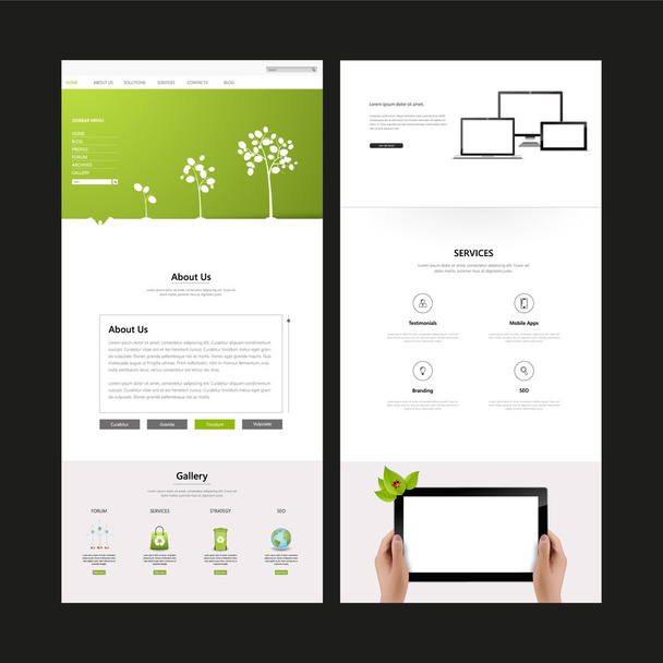 Eco Business pagina website design - Vector, afbeelding