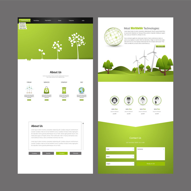 Eco Business page website design - Вектор, зображення