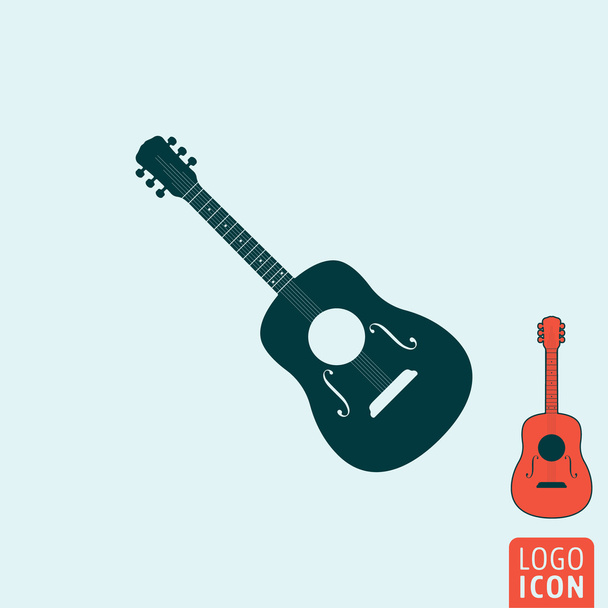 Gitarren-Ikone isoliert - Vektor, Bild
