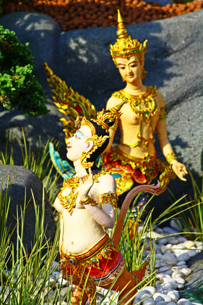 Tajski posągi phra mężczyzn, bangkok, Tajlandia. - Zdjęcie, obraz