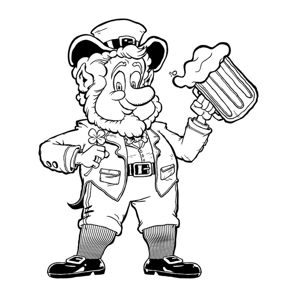 Lucky Leprechaun St. Patrick's Day Character vector cartoon illustration - Vektor, kép