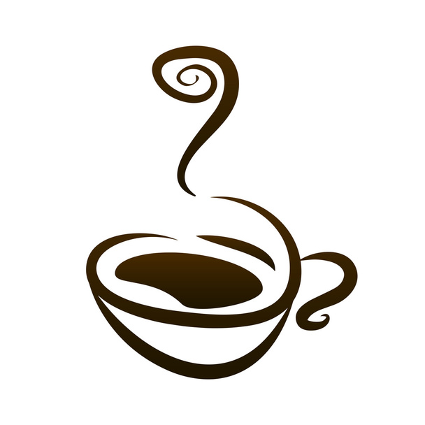 hot coffee cup vector handmade - Vector, Image