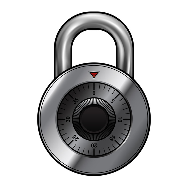 Metal Lock Security vector icon - Vector, Image