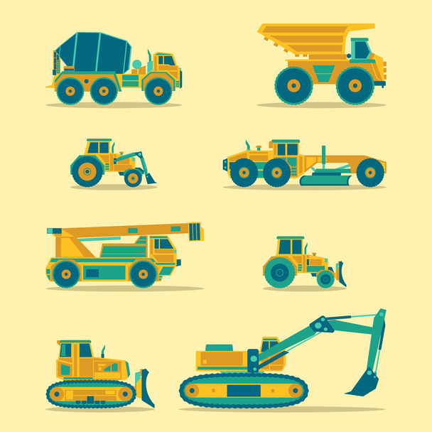 ensemble de véhicules de construction icônes
 - Vecteur, image