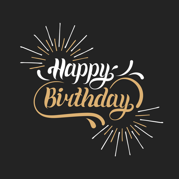 Happy Birthday lettering - Vetor, Imagem