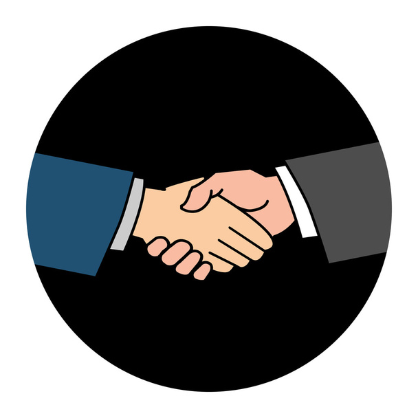 Negocios Acuerdo de apretón de manos icono vector
 - Vector, Imagen