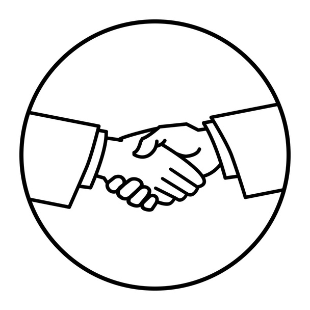 Negocios Acuerdo de apretón de manos icono vector
 - Vector, Imagen