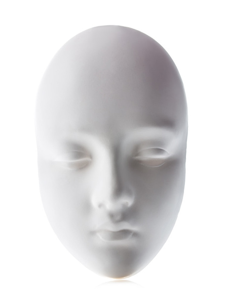 Біла маска крупним планом ізольована на білому тлі
. - Фото, зображення