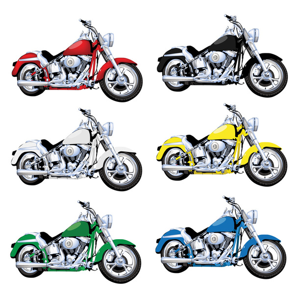 Vector Vintage Classic Motorcycle в нескольких цветах
 - Вектор,изображение