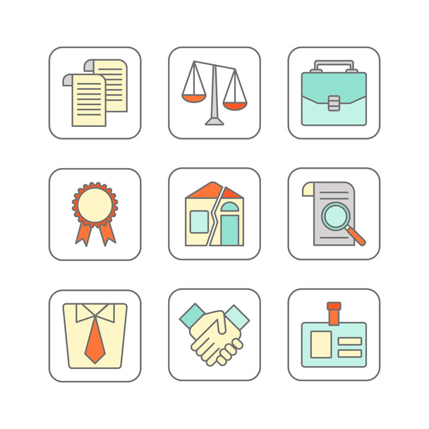 Ensemble vectoriel d'icônes plates modernes pour des conseils juridiques
. - Vecteur, image