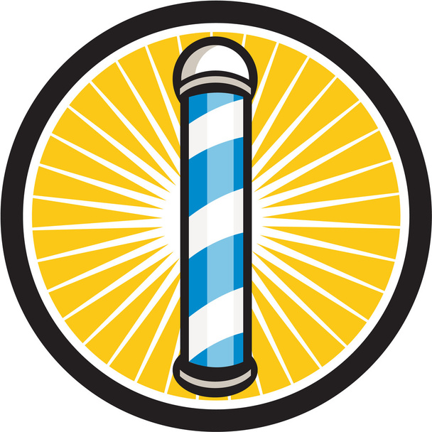 Barber Pole Circle Retro - Vector, Image