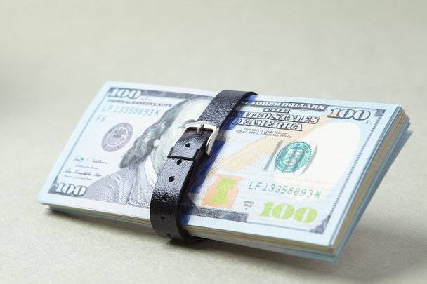 dollars belted with black belt - Photo, Image