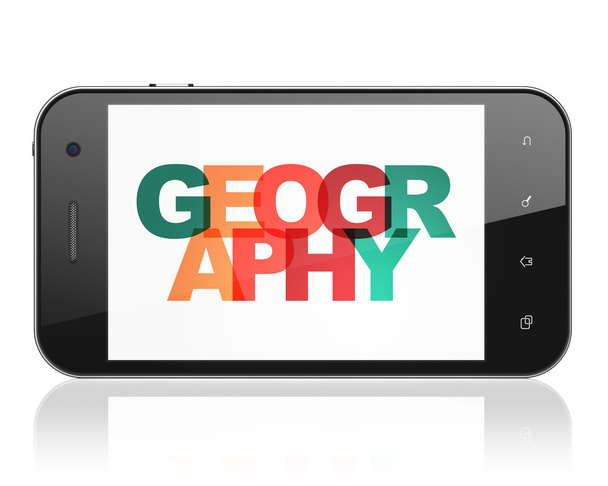 Science concept: Smartphone with Geography on  display - Foto, immagini