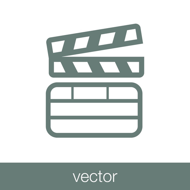 Movie icon. Clap board icon. Concept flat style design illustration icon. - Vector, Image