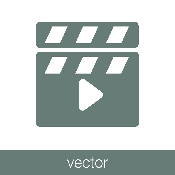 Movie icon. Clap board icon. Concept flat style design illustration icon. - Vector, Image