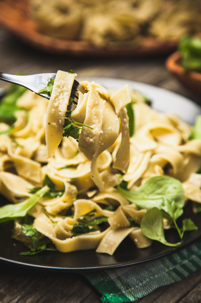 Cooked tagliatelle on a plate - Photo, Image