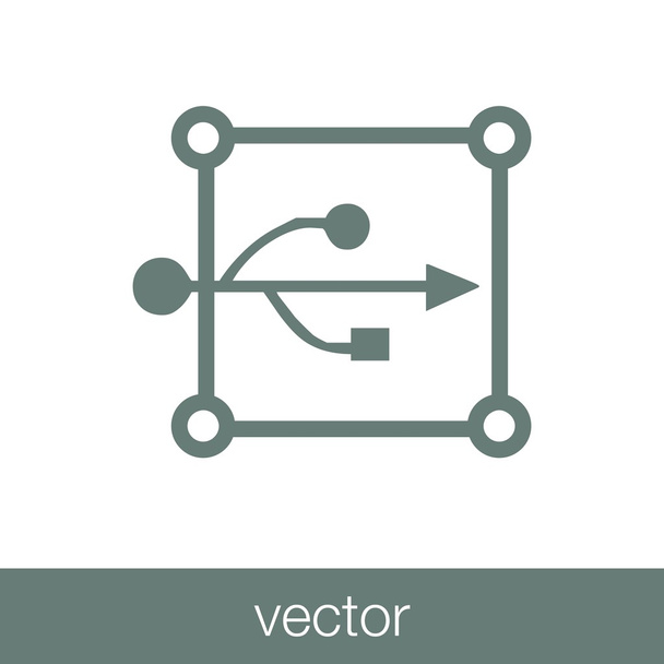 USB symbol icon. Concept flat style design illustration icon. - Vector, Image