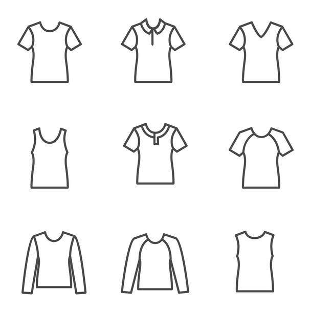 Different types of woman sport clothes - Vector, Image