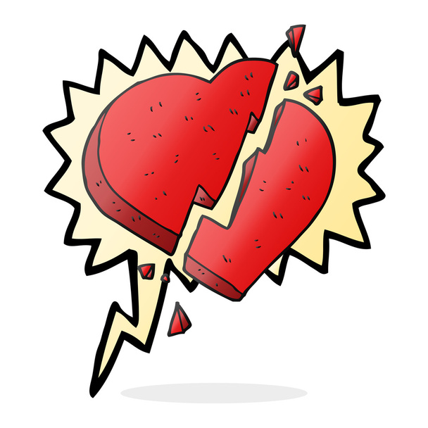 speech bubble cartoon broken heart symbol - Vector, Image