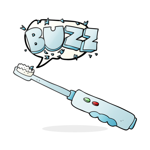 speech bubble cartoon buzzing electric toothbrush - Vector, Image