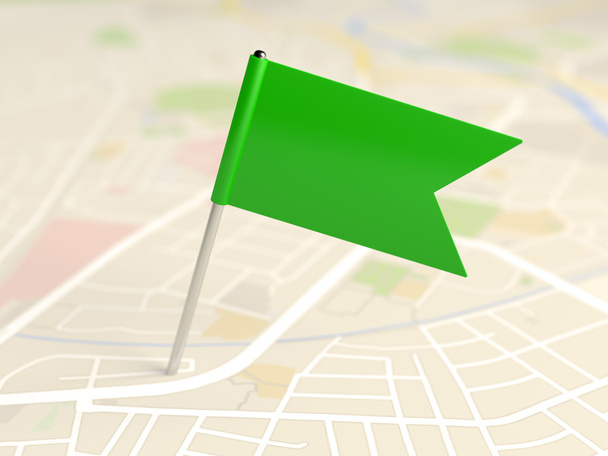 Locator flag on a city map - Фото, изображение