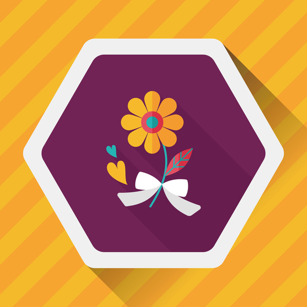 Valentine's Day flower flat icon with long shadow,eps10 - Vector, imagen