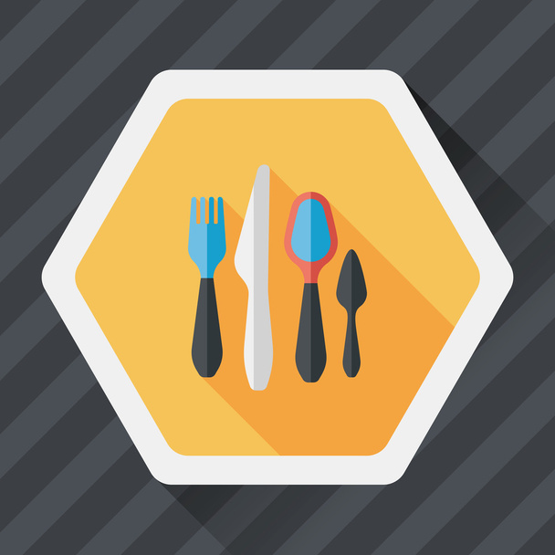 tableware flat icon with long shadow,eps10 - Vector, afbeelding