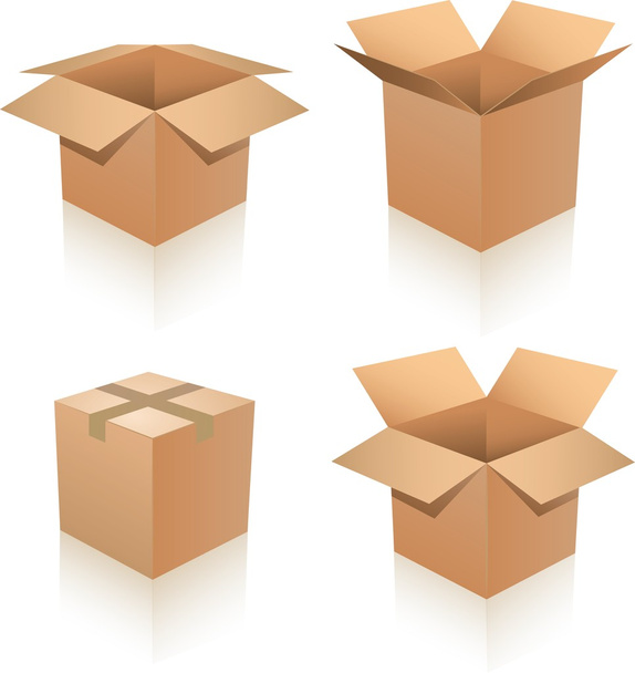 Ensemble de boîtes en carton cargo
 - Vecteur, image