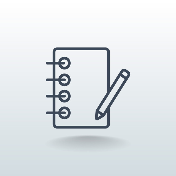 notebook with pen icon - Vector, Image